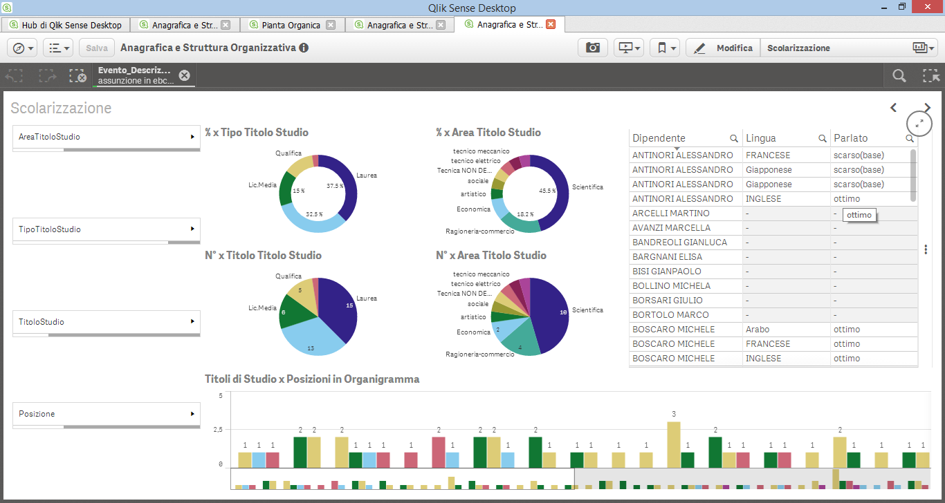 Sense SCOLARIZZAZIONE Business intelligence hr